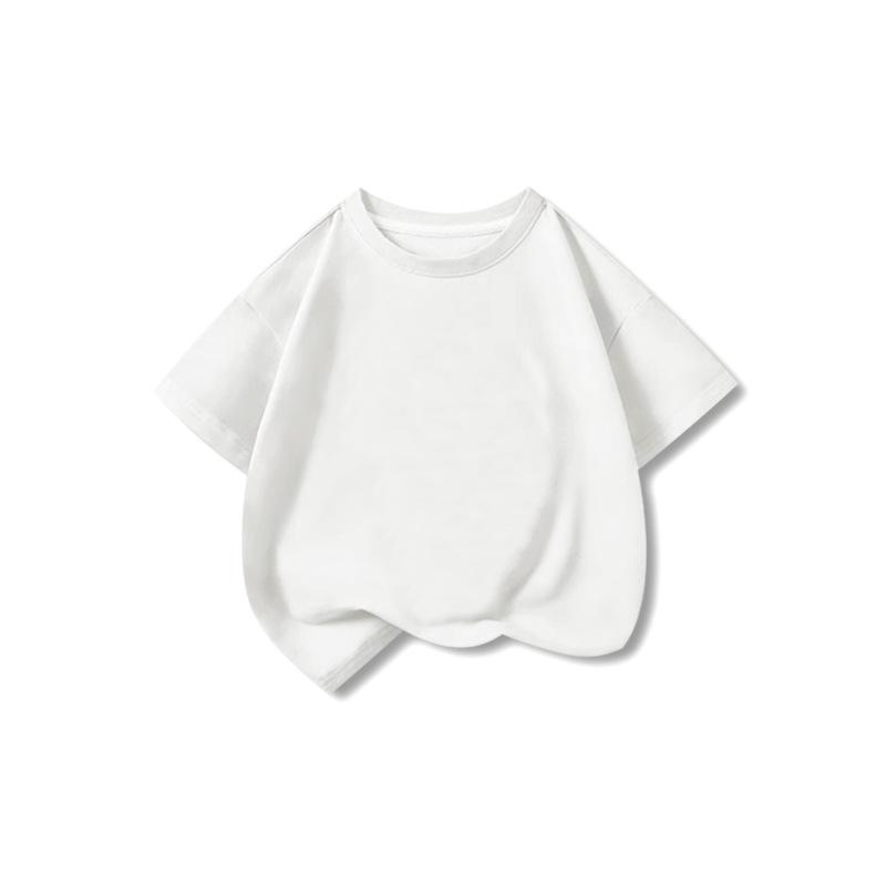 ・カテゴリ: キッズTシャツ・対象性別: 男女兼用・スタイル: シンプル・フード: なし・袖丈: 半袖・対象年齢: 1〜3歳（80〜100cm）、3〜8歳（100〜140cm）、8歳以上（140cm以上）・生地加工: 柔軟処理・柄: 無地・主な素材: 綿100%・安全基準: B類・ネックライン: クルーネック・機能: 柔軟性・カラー展開: ホワイト、ブラック・対応身長: 90cm、100cm、110cm、120cm、130cm、140cm、150cm、160cm、170cm、180cm
