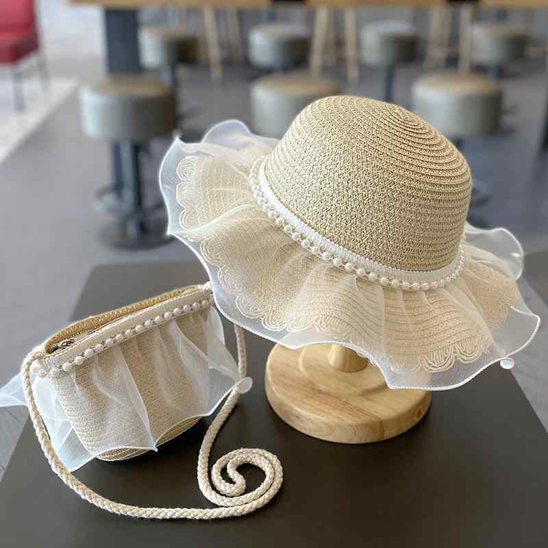 ・カテゴリ: 麦わら帽子・カラー展開: キッズ多珠2点セット（カーキ、ベージュ、ミルクホワイト、ピンク、アップルグリーン）、キッズ多珠帽子（カーキ、ベージュ、ミルクホワイト、ピンク、アップルグリーン）、キッズ多珠バッグ（カーキ、ベージュ、ミルクホワイト、ピンク、アップルグリーン）・つばの形状: 広つば・帽子のトップ形状: 丸型・機能: 紫外線対策、通気性、日よけ・主な素材: テンセル（リヨセル繊維）10%以下・対象年齢: 4～6歳、8～10歳