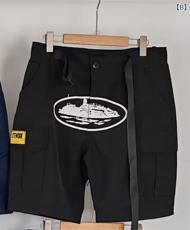 Pantalones cortos hombres calle carga trabajo relajado algodón algodón estiramiento casual al aire libre citas viajes amarillo blanco negro primavera verano — vista 3
