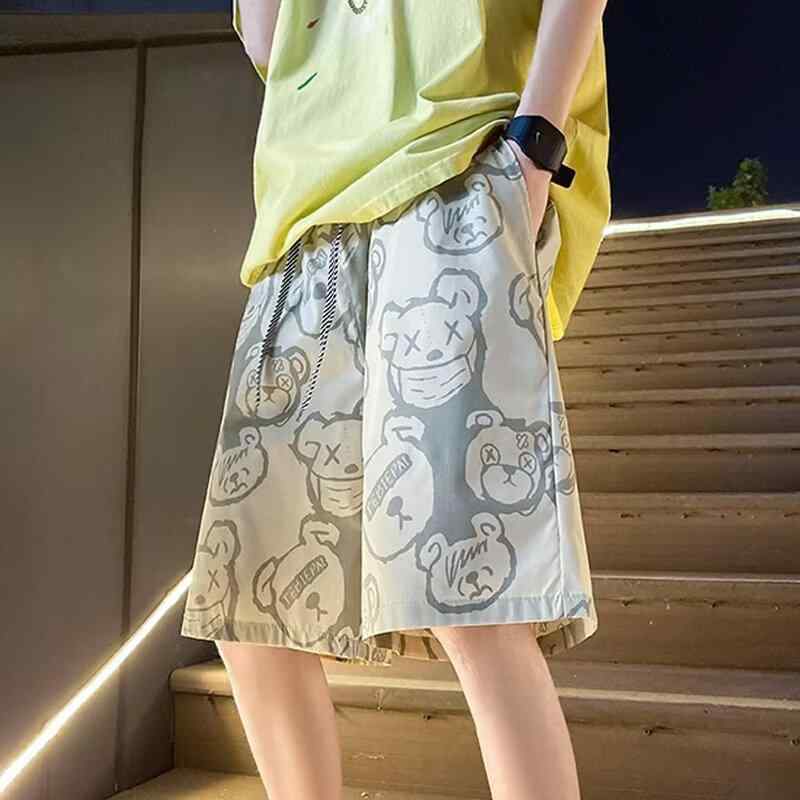 メンズ ハーフパンツ 接触冷感 薄手 ゆったり ワークパンツ ボトムス ポリエステル カジュアル アウトドア ビーチ 夏 ピンク 黒 ベージュ M XL 3分丈 5分丈 ワイド スリット イージーパンツ スポーツ