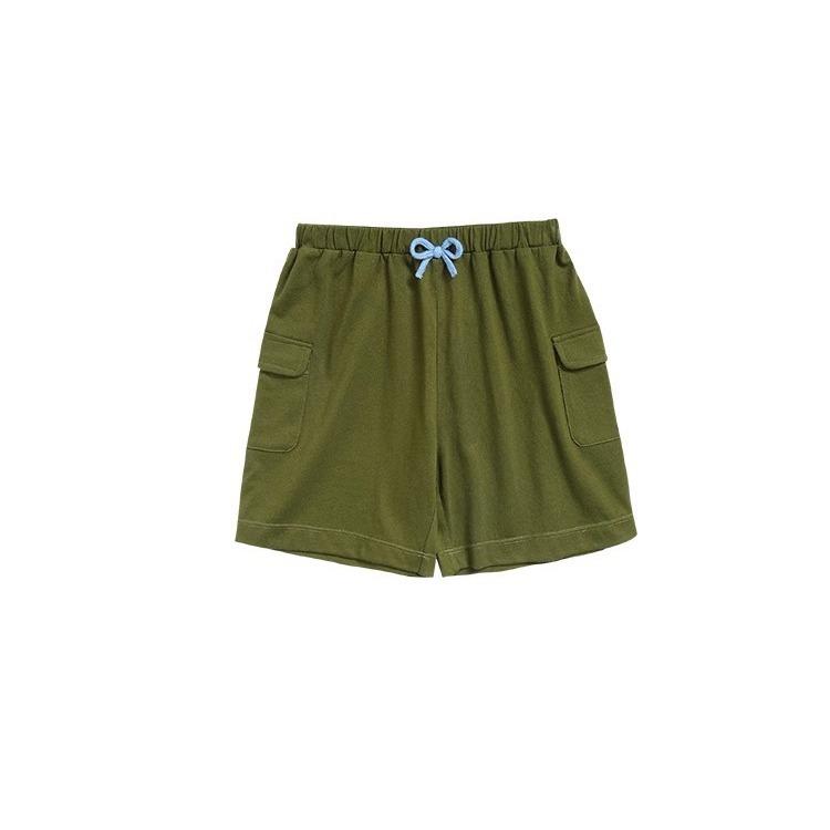 Pantalón corto Bebé Niños Niños Niñas Medio Pantalón Pantalón Corto Algodón Tacto Frío Fresco Fino Suave Color Sólido Pantalón Bajo Casual School Trip Out to School Primavera Verano Verde Oscuro Azul Marino 80 90 100 110 120