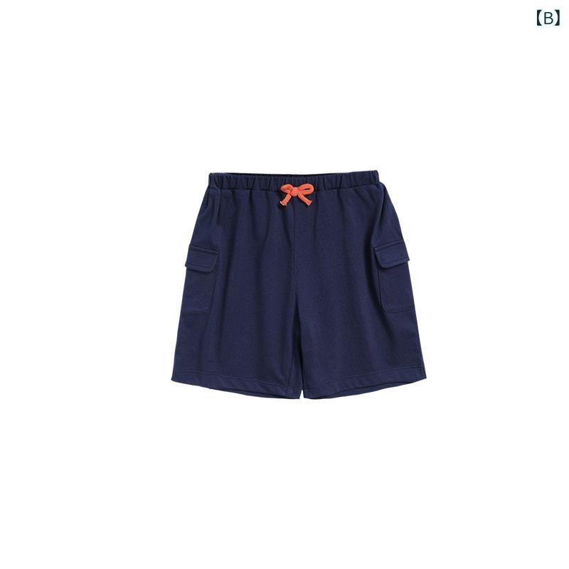 Pantalón corto Bebé Niños Niños Niñas Medio Pantalón Pantalón Corto Algodón Tacto Frío Fresco Fino Suave Color Sólido Pantalón Bajo Casual School Trip Out to School Primavera Verano Verde Oscuro Azul Marino 80 90 100 110 120 — vista 3