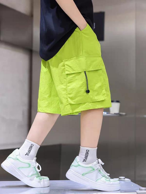 ・スタイル: カジュアル・カテゴリ: ハーフパンツ・主な素材: ポリエステル95%以上・対象性別: 男女兼用・対象年齢: 8歳以上（身長140cm以上）・柄: 無地・加工: 柔軟加工・股上: レギュラー・カラー展開: 蛍光グリーン（アイスシルク）・サイズ展開: 120cm、130cm、140cm、150cm、160cm、170cm