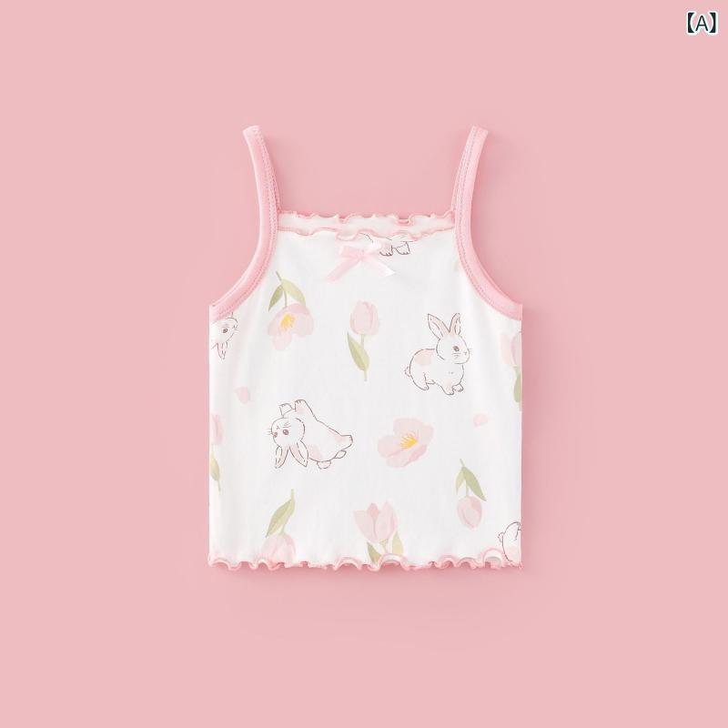 ・カテゴリ: 子供用Tシャツ・対象性別: 男女共用・スタイル: カジュアル・フード: なし・袖丈: ノースリーブ・対象年齢: 乳幼児（1〜3歳、80〜100cm）・生地加工: 起毛・柄: キャラクター・主な素材: 綿100%・安全基準: A類・ネックライン: スクエアネック・機能: 抗菌・カラー展開: チューリップ（ピンク）、ピンクアニマル、ラビット、パープルフラワー、イエローフラワー、ストロベリー、ベア・サイズ展開: 90cm、100cm、110cm、120cm、130cm