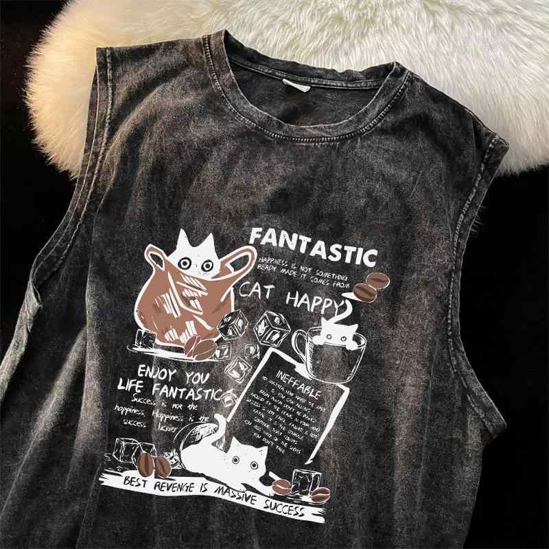 ・カテゴリ: 子供用Tシャツ・対象性別: 男女兼用・スタイル: カジュアル・フード: なし・袖丈: ノースリーブ・対象年齢: 中大童（8歳以上、140cm以上）・生地加工: 柔軟処理・柄: キャラクター、ポートレート、アルファベット、スポーツ、可愛い、プリント、トレンド・主な素材: 綿95%・安全基準: B類・ネックライン: クルーネック・機能: 吸湿速乾・カラー展開: ウォッシュドブラック（子猫）、ウォッシュドブラック（DIADEM）、ウォッシュドブラック（カラフル文字）、ウォッシュドブラック（china）、ウォッシュドブラック（SUNSHNE）、ウォッシュドブラック（旧新聞）・サイズ展開: 110cm、120cm、130cm、140cm、150cm、160cm、170cm