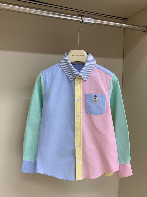 ・カテゴリ: キッズシャツ・対象: ユニセックス・対象年齢: 中小童（3〜8歳、100〜140cm）・スタイル: カジュアル・ネックライン: レギュラーカラー・袖丈: 長袖・デザイン: バイカラー・素材: 綿100%・カラー展開: マルチカラー・対応身長: 120cm、130cm、140cm、150cm、160cm