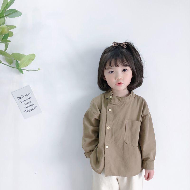 ・カテゴリ: 子供用シャツ・対象性別: 男女兼用・対象年齢: 中小童（3〜8歳、100〜140cm）・スタイル: 個性的・ネックライン: 折り襟・袖丈: 長袖・柄: 抽象柄・特徴: 運動、カーディガン・主な素材: 綿100%・カラー展開: カーキグリーン、ホワイト・サイズ展開: 80、90、100、110、120、130、140