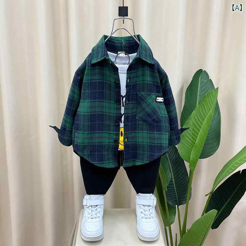 ・カテゴリ: キッズシャツ・対象性別: 男の子・スタイル: 韓国風・ネックライン: レギュラーカラー・袖丈: 長袖・柄: チェック柄・主な素材: 綿95%・安全基準: B類・カラー展開: グリーン、レッド・サイズ展開: 90cm、100cm、110cm、120cm、130cm、140cm