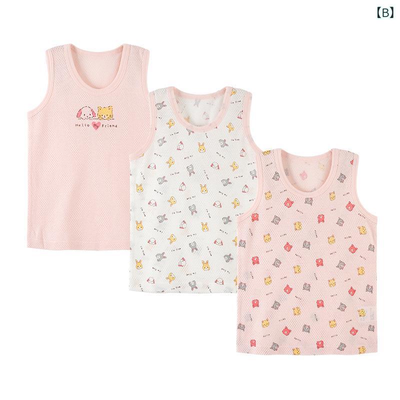 キッズ タンクトップ インナー 男の子 女の子 子ども ジュニア 綿100 メッシュ ノ...