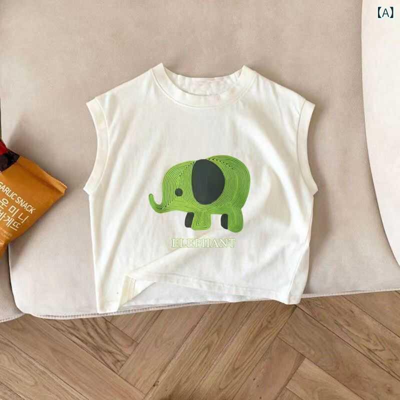 タンクトップ キッズ 男の子 女の子 ノースリーブ Tシャツ 綿100 トップス カットソー 薄手 涼しい インナー 夏用 プリント キャラクター 子供 服 ジュニア ベビー 通学 通園 お出かけ 普段着 白 黒