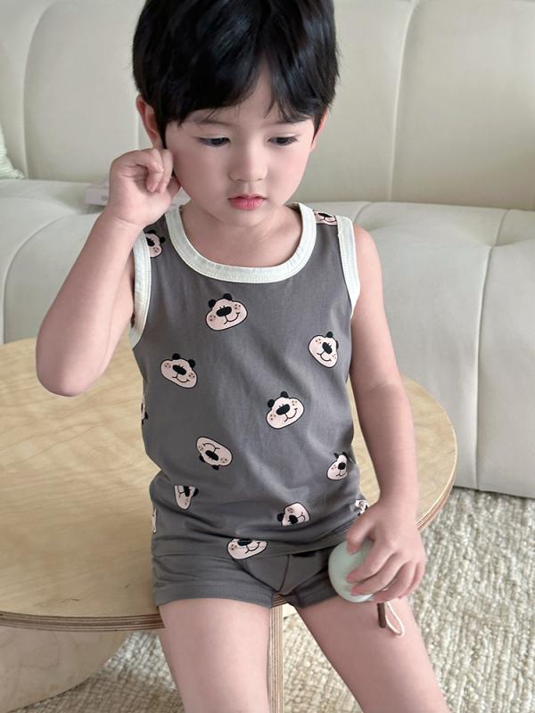 ・カテゴリ: 子供用タンクトップ、キャミソール・性別: ユニセックス・スタイル: 韓国風・デザイン: タンクトップ・対象年齢: 中小童（3～8歳、100～140cm）・生地加工: 柔軟加工・柄: キャラクター、可愛い、プリント・主な素材: 綿95%・ネックライン: クルーネック・カラー展開: オレンジライオン（3枚セット）、ブルーベア（3枚セット）、ビッグフェイスベア（3枚セット）、ウルトラマン（3枚セット）、グリーン恐竜（3枚セット）、ドット犬（3枚セット）、ハットベア（3枚セット）、魔法うさぎ（3枚セット）、ブロンドガール（3枚セット）、レトロうさぎ（3枚セット）、ドパミンキャット（3枚セット）、パープルフラワー（3枚セット）・サイズ展開: 80cm、90cm、100cm、110cm、120cm、130cm、140cm、150cm