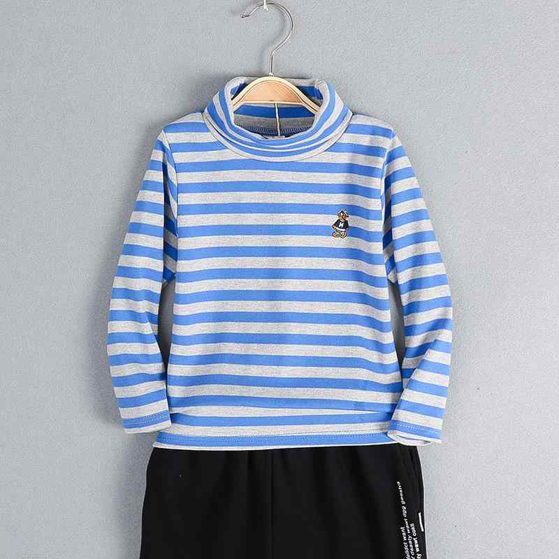 ・カテゴリ: 子供用Tシャツ・対象性別: 男女共用・スタイル: カジュアル・フード: なし（フードなし）・袖丈: 長袖・対象年齢: 中小の子供（3～8歳、身長100～140cm）・生地加工: 起毛加工・柄: ボーダー・生地名称: コーデュロイ・主な素材: 綿95%・安全基準: B類・ネックライン: タートルネック、折り襟・カラー展開: ブラック×ホワイトボーダー、イエローボーダー、スカイブルーボーダー、ロイヤルブルー×イエローボーダー、レッド×ホワイトボーダー、ピンクボーダー、ロイヤルブルー×ホワイト・サイズ展開: 100cm、105cm、110cm、115cm、120cm、130cm、140cm、150cm、160cm、165cm