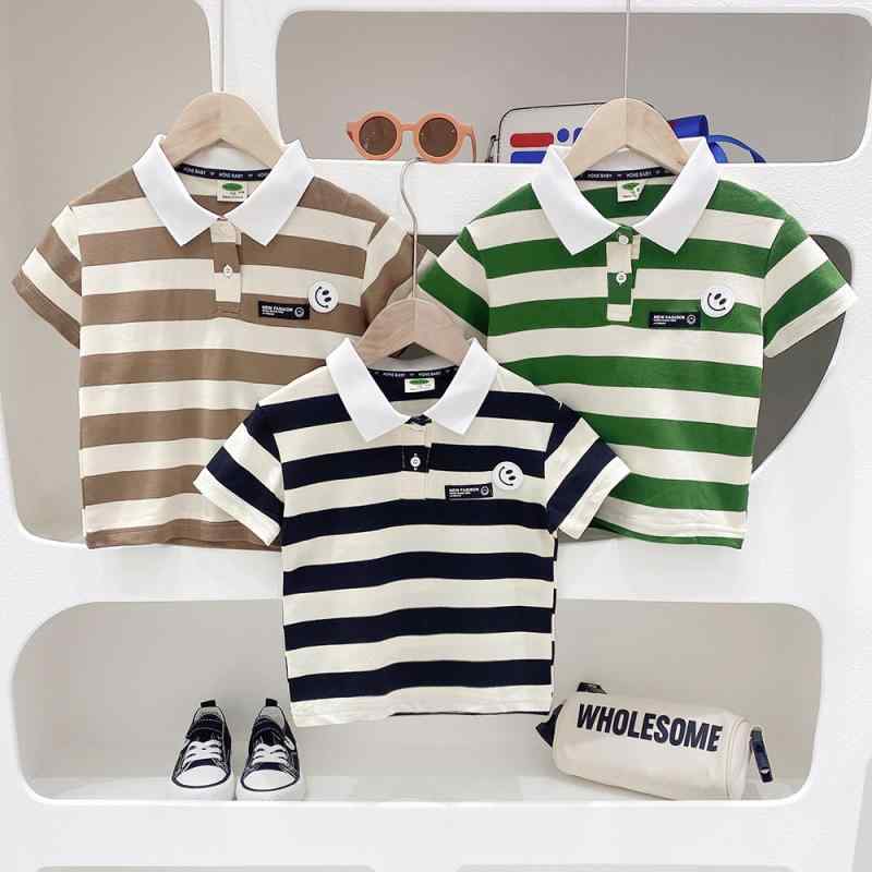 ・カテゴリ: POLOシャツ・スタイル: 韓国風・性別: 男・主な素材: 綿・成分含量: 96%以上・柄: ボーダー、キャラクター・カラー展開: グリーン、ブラック、カーキ・サイズ展開: 90cm、100cm、110cm、120cm、130cm・加工: プリント・人気の要素: プリント、デジタルプリント・対象年齢: 子ども（8歳以上、140cm以上）