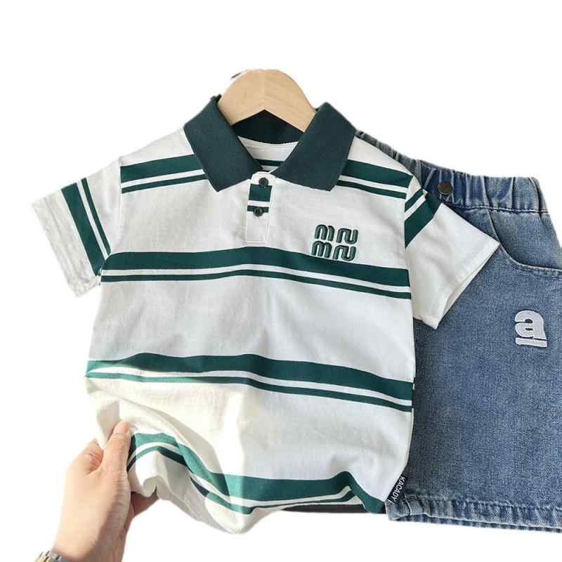 ・カテゴリ: POLOシャツ・スタイル: 韓国風・性別: 男児・柄: ボーダー・素材の割合: 81%-95%・加工方法: 刺繍・素材: 綿・カラー展開: ブラックボーダー、グリーンボーダー・サイズ展開: 100cm、110cm、120cm、130cm、140cm