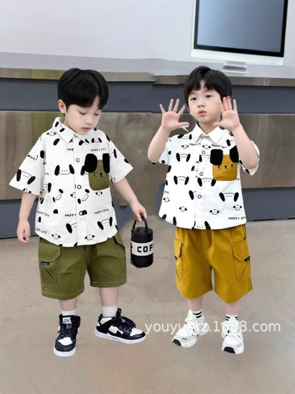 ・カテゴリ: 子供用シャツ・対象性別: 男の子・対象年齢: 中小童（3〜8歳、100〜140cm）・スタイル: カジュアル・ネックライン: 折り襟・袖丈: 半袖・柄: キャラクター・主な素材: 綿・素材成分: 綿92%・安全基準: B類・カラー展開: イエロー、グリーン・対応身長: 80cm、90cm、100cm、110cm、120cm