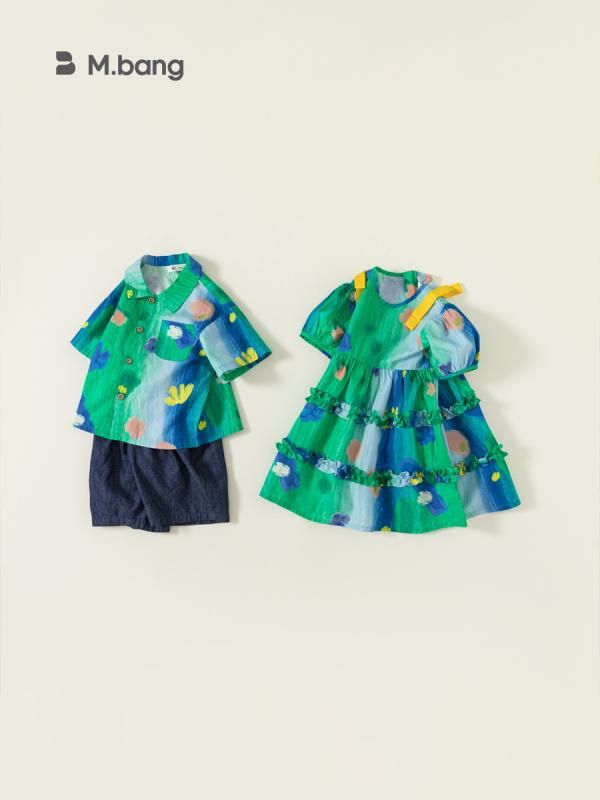 ・カテゴリ: 子供用シャツ・対象性別: 男女共用・対象年齢: 中小童（3〜8歳、100〜140cm）・スタイル: 韓国風・ネックライン: 折り襟・袖丈: 半袖・柄: キャラクター、迷彩・仕様・加工: 柔軟処理、プリント、レース・主な素材: 綿100%・安全基準: B類・カラー展開: シャツ、ワンピース、シャツ+パンツ・サイズ展開: 73、80、90、100、110、120、130、140、150