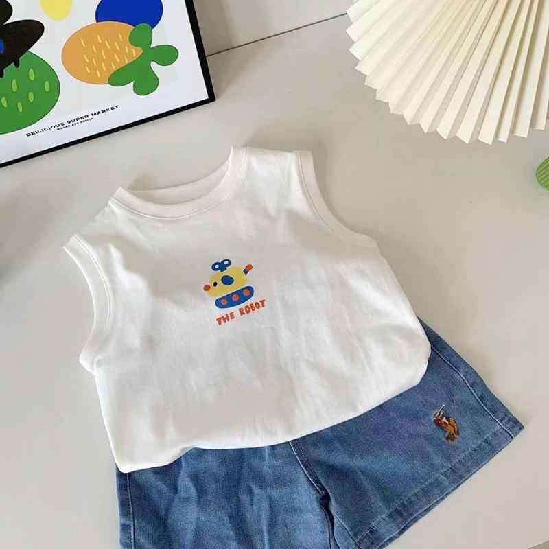 タンクトップ 男の子 女の子 キッズ ベビー トップス 半袖なし Tシャツ 丸首 ノー...