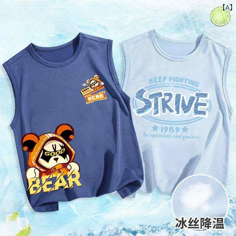・カテゴリ: 子供用タンクトップ、キャミソール・性別: 男児・スタイル: カジュアル・デザイン: 袖なし・対象年齢: 中小童（3〜8歳、100〜140cm）・生地加工: 柔軟処理・柄: キャラクター・ディテール: スポーツ、キャラクター、プリント・主な素材: ポリエステル・主な素材の含有量: 91%〜95%・安全基準: B類・ネックライン: クルーネック・フード: フードなし・カラー展開: 星熊閃電熊インディゴ+1989ブルー、新パンダホワイト+ブルーボーダーベアブルー、アウトドアインディゴ+ベアブルー、スペースブルー+オーシャンホワイト、新ヘッドフォンブルー+マフラーベアインディゴ、1989ホワイト+スターブルー、星熊閃電熊インディゴ+モンスターブルー、スターブルー+サマーホワイト、58ブルー+Wインディゴ、ブラウンベアインディゴ+クールベアブルー、プレーンブルー・サイズ展開: 110cm、120cm、130cm、140cm、150cm、160cm