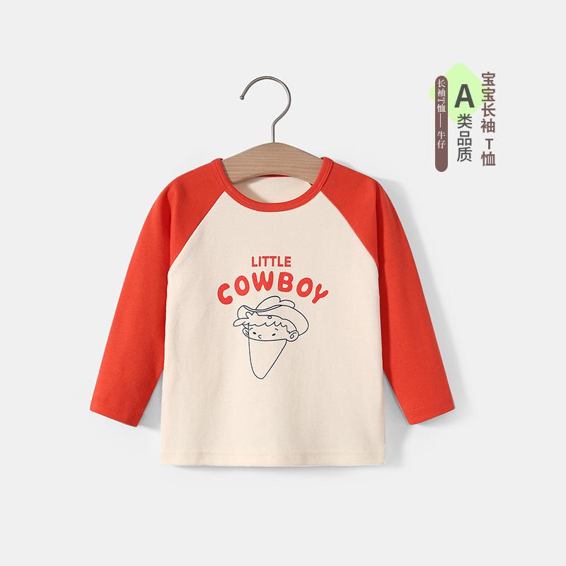 長袖 Tシャツ 男の子 女の子 綿100％ 丸首 トップス カットソー インナー ベビー…
