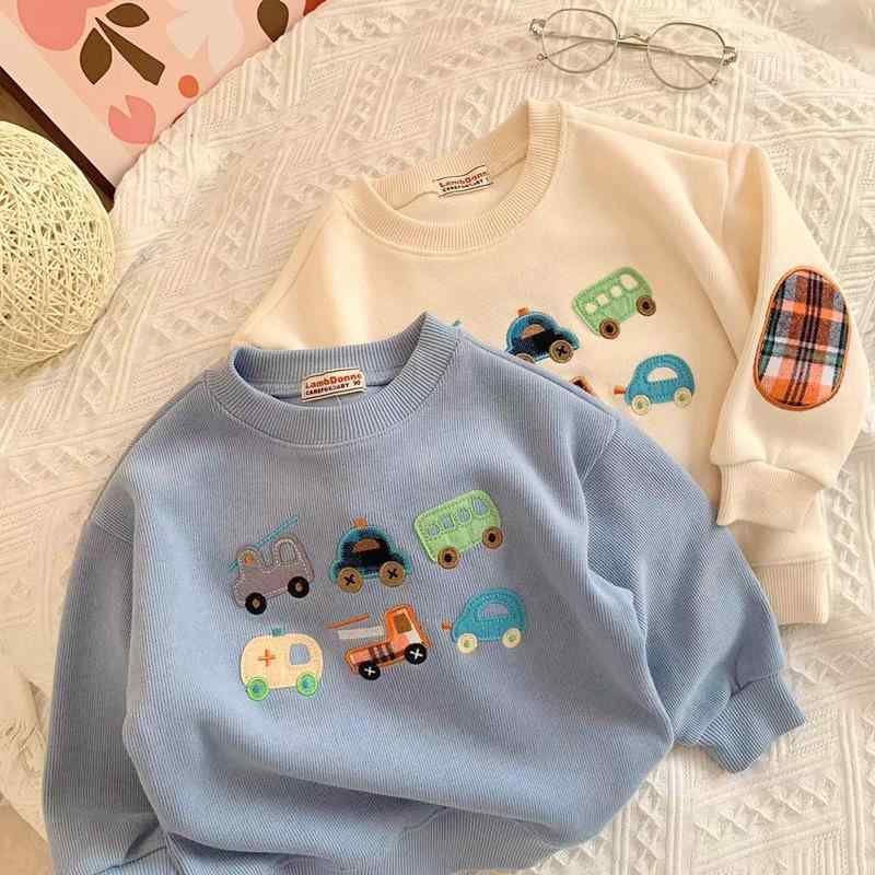 ・カテゴリ: 子供用Tシャツ・対象性別: ユニセックス・スタイル: 和風・フード: なし・袖丈: 長袖・対象年齢: ベビー・キッズ（1～3歳、80～100cm）、キッズ（3～8歳、100～140cm）・生地加工: 柔軟加工・柄: キャラクター・特徴: キャラクター、かわいい・主な素材: 綿100%・安全基準: Aクラス・ネックライン: クルーネック・機能: 保温性・カラー展開: ブルー、ホワイト・対応身長: 82.296cm、91.44cm、100.584cm、109.728cm、118.872cm、128.016cm