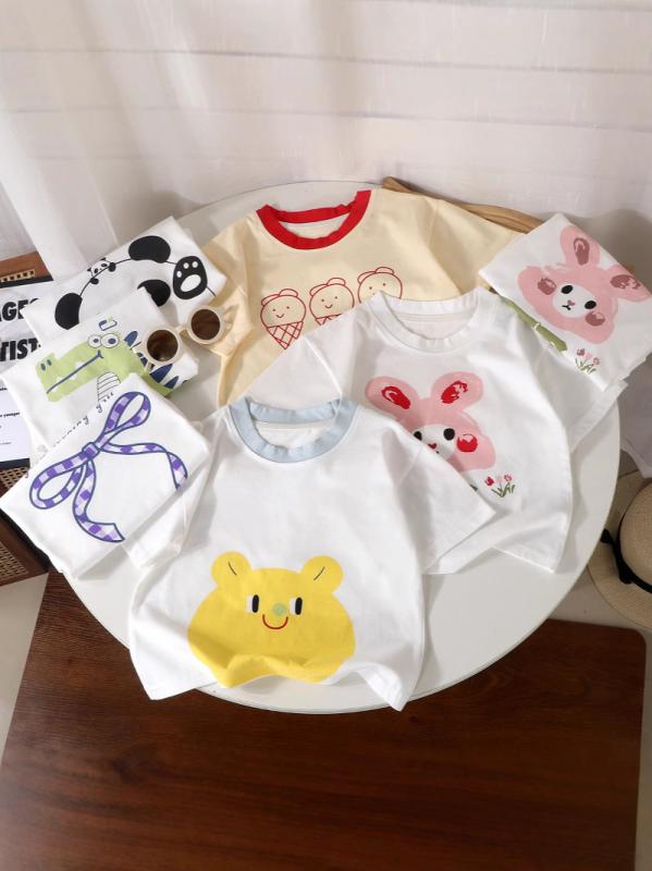 Tシャツ 半袖 キッズ ベビー服 男の子 女の子 トップス カットソー クルーネック 丸首…