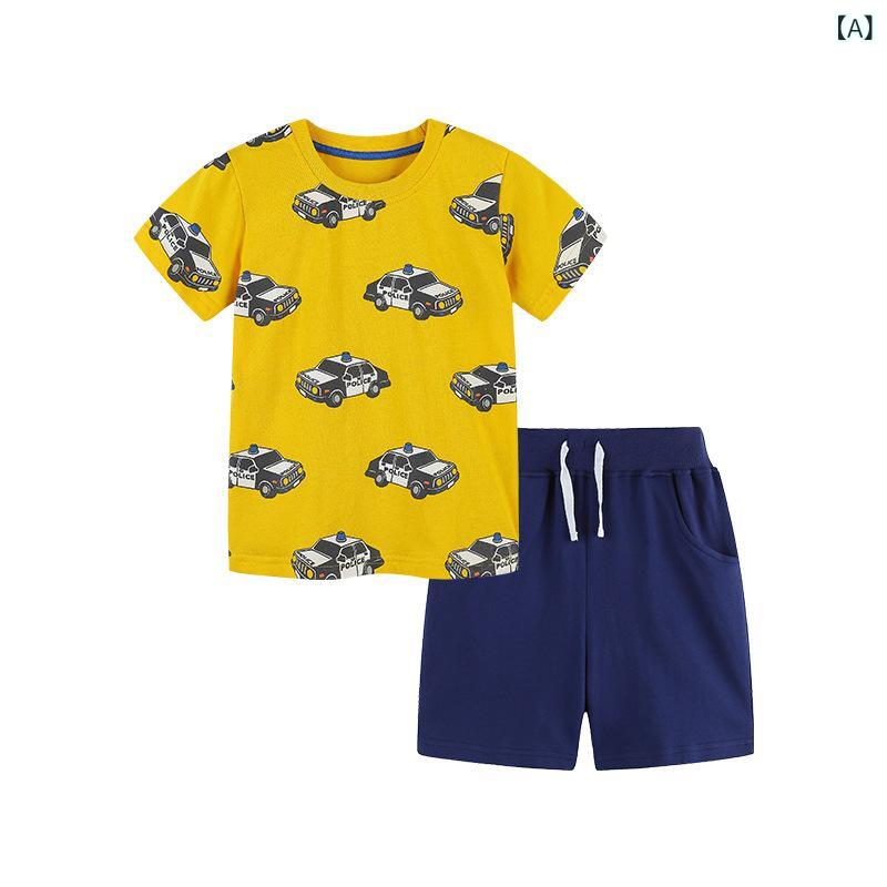キッズ セットアップ 男の子 子供服 夏 半袖 Tシャツ ショートパンツ 上下セット 綿100％ 2点セット 柔らかい キャラクター 車 プリント カワイイ 通園 通学 旅行 お出かけ 90 100 110 120 125 remake-buddy-10905295 リメイクバディー サンプル画像2