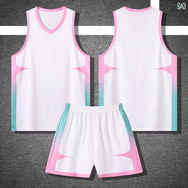 バスケットボールユニフォーム 上下セット 男の子 女の子 キッズ ジュニア ノースリーブ 半袖 速乾 吸汗 通気性 メッシュ ポリエステル 練習着 部活 クラブ スポーツ 部活 運動 チーム ユニホーム 白 黒 青