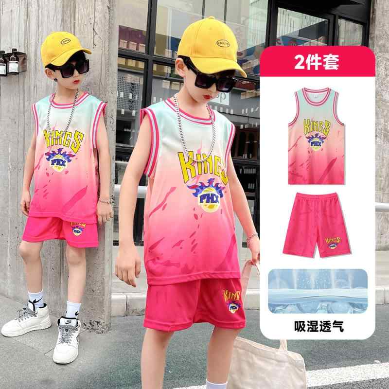 バスケットボール ウェア セットアップ キッズ ジュニア 男の子 女の子 上下セット タンクトップ スポーツ ハーフパンツ 春 夏 秋 速乾 通気性 運動会 部活 クラブ 練習着 ユニフォーム 白 黒 青 80cm 90cm 100cm