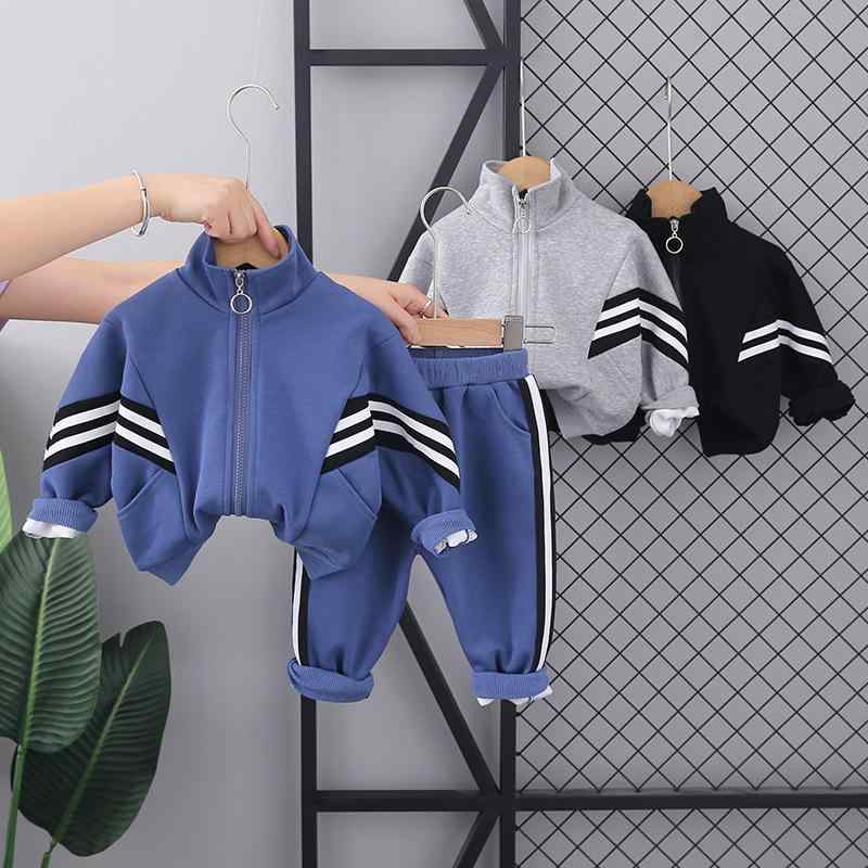子供服 セットアップ 男の子 ベビー キッズ 春 秋 長袖 長そで スウェット 2点セット 上下セット ロングパンツ カジュアル 運動 ボーダー 青 灰 黒 80cm 90cm 100cm 110cm 120cm