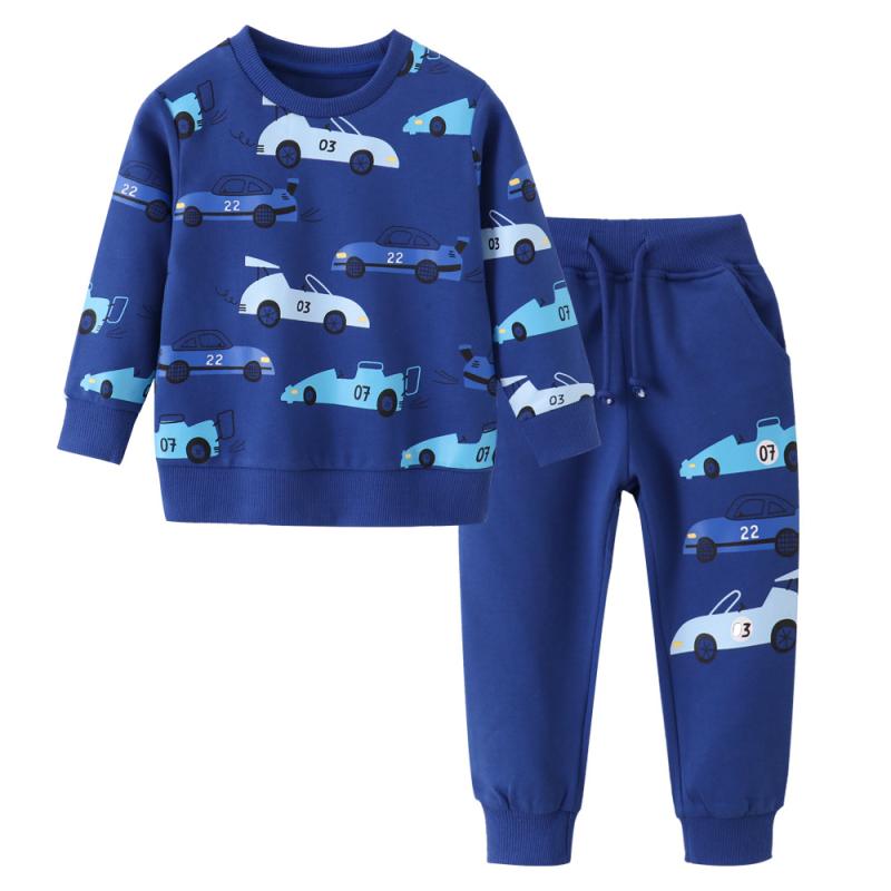・カテゴリ: 子供服セット・性別: 男・スタイル: 欧米・セット内容: パンツセット（2点セット）・対象年齢: 中小童（3〜8歳、100〜140cm）・袖丈: 長袖・パンツ丈: 長ズボン・厚み: 薄手・柄: キャラクター・特徴: スポーツ、セットアップ、キャラクター、可愛い・主な素材: 綿95%・安全基準: B類・留め具の種類: プルオーバー・対応身長: 90cm（タグ2T）、100cm（タグ3T）、110cm（タグ4T）、120cm（タグ5T）、130cm（タグ6T）、140cm（タグ7T）