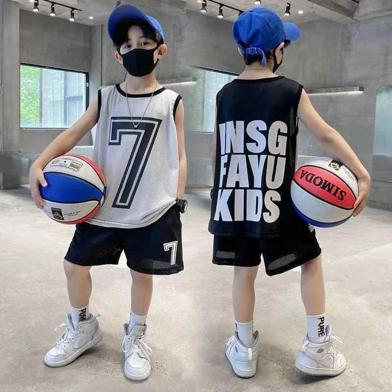 キッズ セットアップ 男の子 ジュニア スポーツウェア 上下セット ノースリーブ ハーフパンツ タンクトップ 速乾 動きやすい 部屋着 通学 運動会 旅行 夏 レジャー 再生繊維 ホワイト ブラック オレンジ 110 120 130 140
