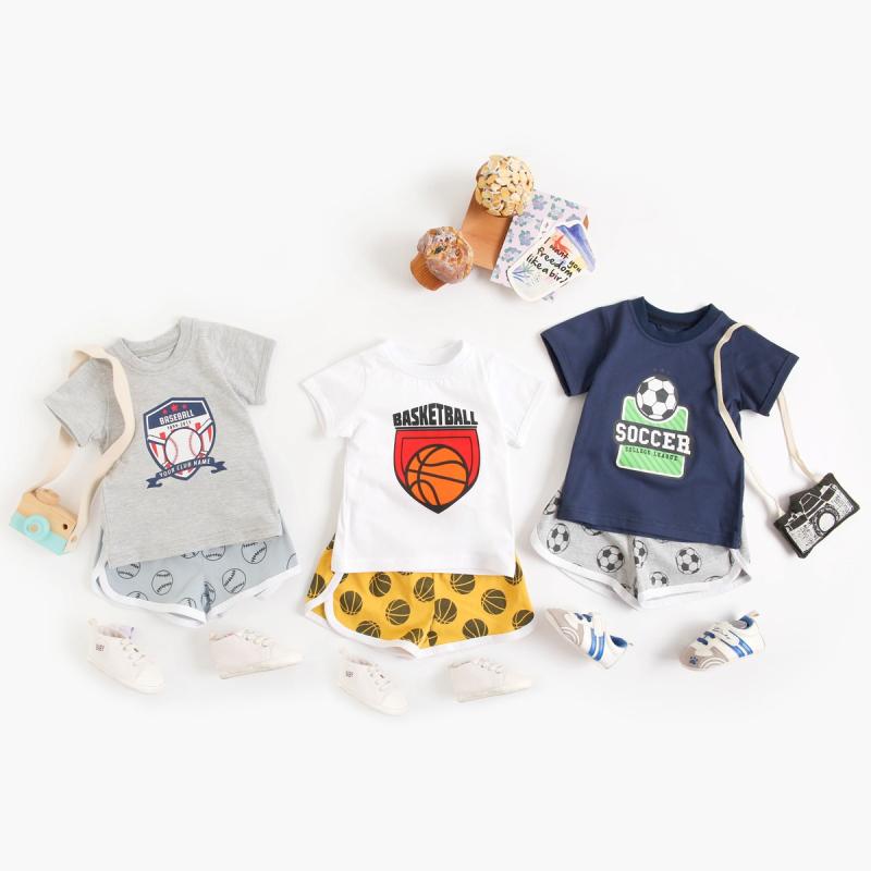 子供服 セットアップ 男の子 女の子 キッズ ベビー 上下セット 半袖 Tシャツ ハーフパンツ 半ズボン 運動着 スポーツウェア コットン 綿100％ かわいい キャラクター 野球 幼稚園 保育園 通園 普段着 お出かけ 夏
