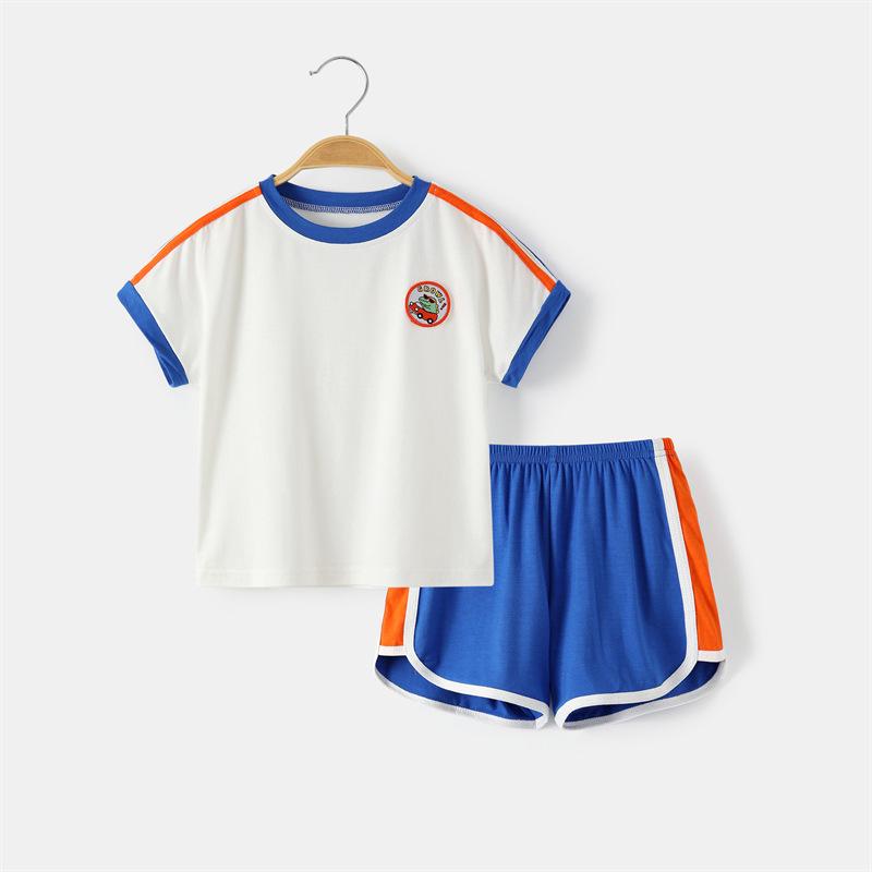 子供服 セットアップ 男の子 女の子 ベビー服 上下セット 半袖 Tシャツ ショートパンツ モダール 接触冷感 薄手 ルームウェア 部屋着 運動着 スポーツ カジュアル パジャマ キャラクター かわいい 夏 白 80 90 100 110 120