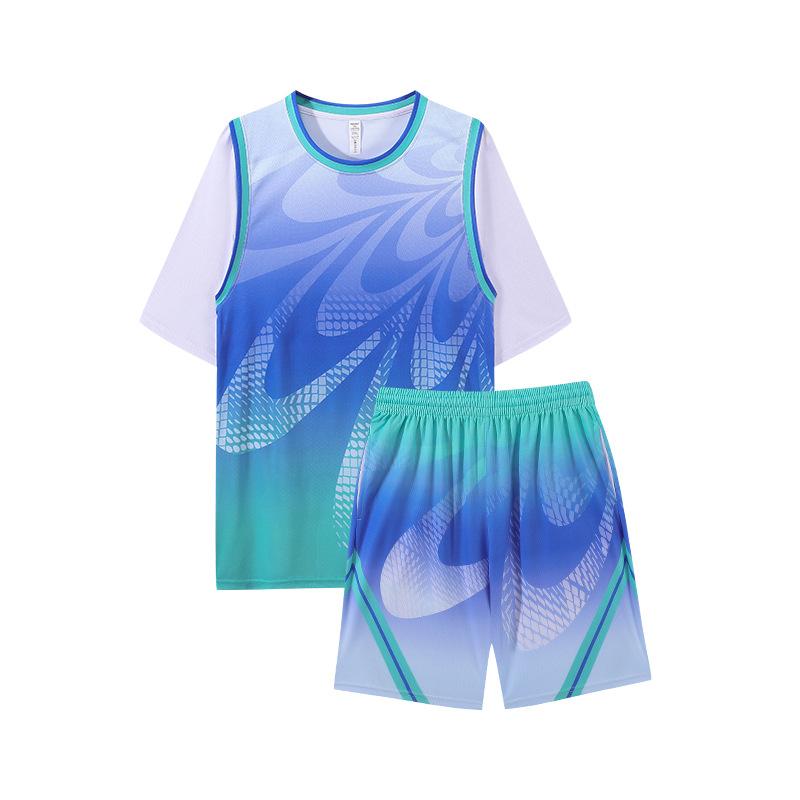 バスケットボール ウェア ユニフォーム 上下セット メンズ レディース ジュニア キッズ 男の子 女の子 レプリカ 重ね着風 半袖 ノースリーブ 速干 ドライ 練習着 運動 部活 クラブ スポーツ 春 夏 紫 白 黒