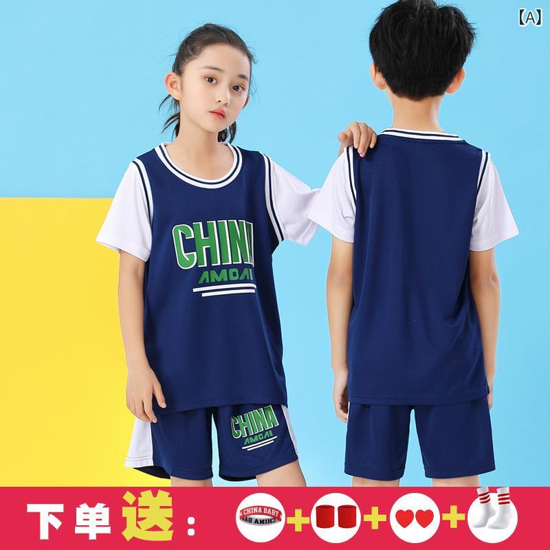 キッズ バスケットボール ウェア 上下セット 男の子 女の子 ジュニア 子供 スポーツ ユニフォーム シャツ パンツ ノースリーブ 吸汗速乾 運動会 部活 練習着 10代 20代 ピンク 青 赤 オールシーズン