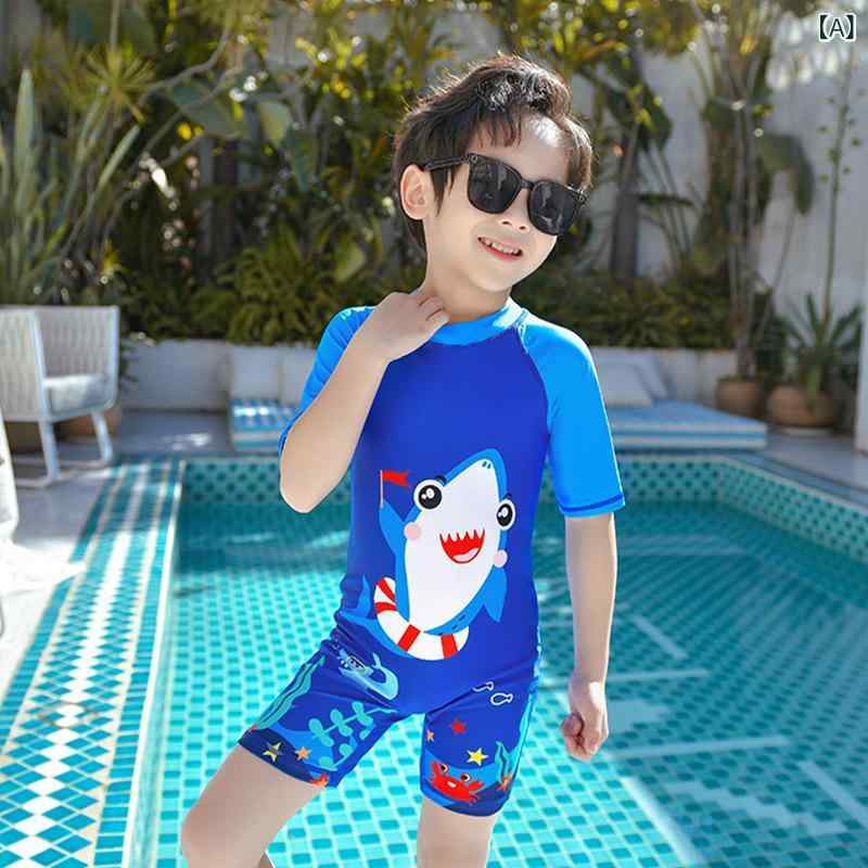 キッズ 水着 男の子 1歳 2歳 3歳 4歳 5歳 6歳 スイムウェア オールインワン ラッシュガード 半袖 ポリエステル 伸縮性 キャラクター 青 黄 赤 夏 プール 海 川 ビーチ レジャー 幼稚園 保育園 小学生 かわいい