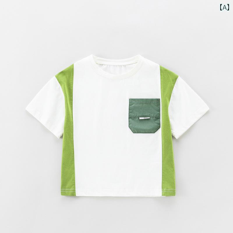・カテゴリ: キッズTシャツ・スタイル: 韓国風・フード: フードなし・袖丈: 半袖・対象年齢: ベビー・キッズ（1～3歳、80～100cm、3～8歳、100～140cm）・生地加工: 柔軟処理・柄: 無地、キャラクター、英字・主な素材: 綿73.1%・安全基準: B類・ネックライン: クルーネック・機能: 吸湿速乾・カラー展開: アイスグリーン（速干、防晒、防污）・サイズ展開: 90cm、100cm、110cm、120cm、130cm、140cm、150cm
