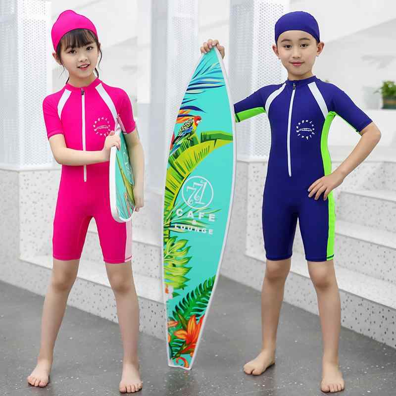 水着 キッズ 男の子 女の子 オールシーズン スクール水着 半袖 セパレート風 オールインワン UVカット 紫外線対策 速乾 伸縮性 ストレッチ 幼稚園 小学生 ジュニア ベビー ネイビー レッド ピンク かわいい 10代