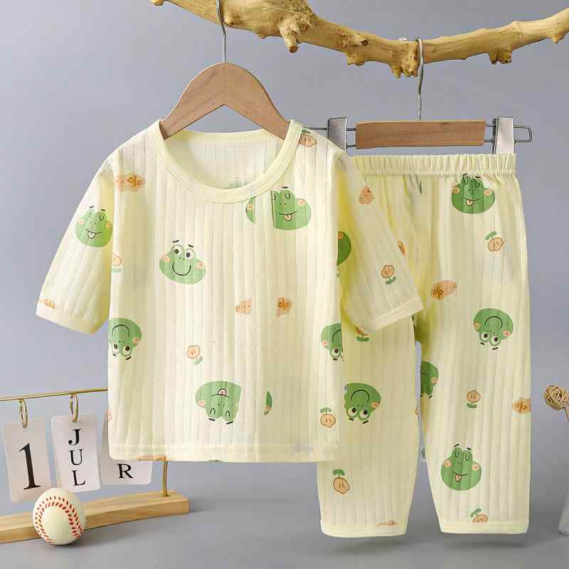 パジャマ キッズ 男の子 女の子 長袖 ルームウェア 上下セット 綿100 薄手 子供 ベビー 赤ちゃん 春 夏 秋 部屋着 寝間着 柔らかい 吸汗 速乾 通気性 80 90 100 110 120 130 140 150 黄 青 ピンク