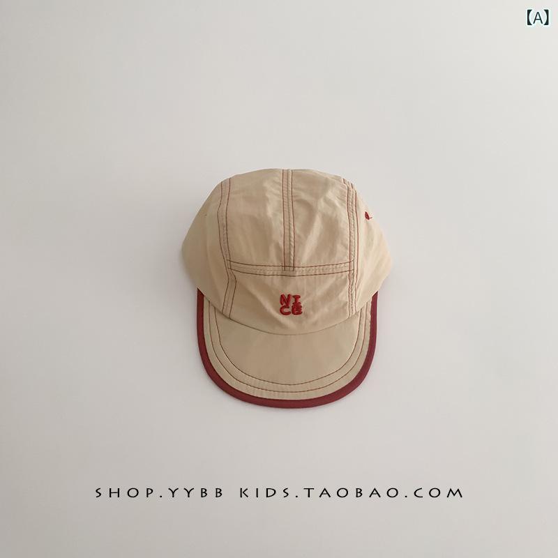 ・カテゴリ: 帽子・柄: ボーダー・帽子の形: 丸型・つばの形: 広つば・カラー展開: ベージュ、ホワイト、ブルー、ピンク、キャラメル、グリーン、カキ、ダークグレー、コーヒー、イエロー、ブラック、ダークブルー、ライトブルー・サイズ展開: 頭囲45-52cm（参考年齢10ヶ月-5歳）、頭囲43-50cm（参考年齢6-36ヶ月）・機能: 遮光・仕様: 調節可能、折りたたみ可能・スタイル: カートゥーン、清新、スウィート・加工技術: プリント