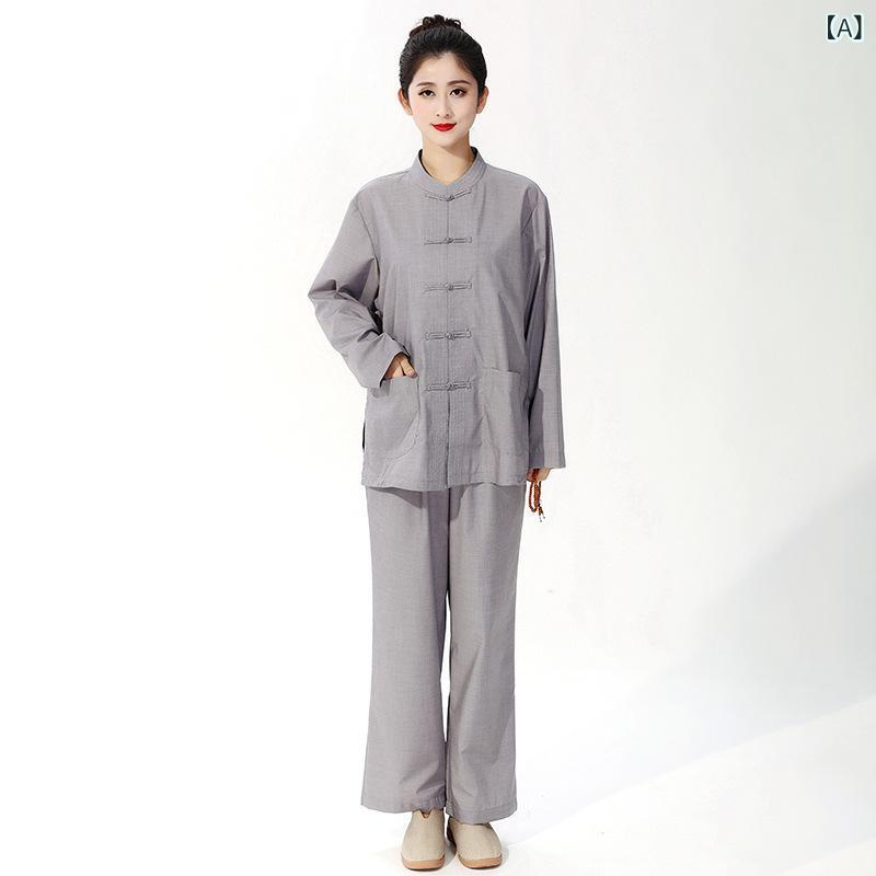 ・カテゴリ: 禅修服、居士服・カラー展開: グレー、ワインレッド、ブラウン、ネイビー、ダークグレー・素材: シルケット綿・サイズ展開: 1828.8cm、1920.24cm、2011.68cm、2103.12cm、2194.56cm、2286cm、2377.44cm、2468.88cm・スタイル: 中式・職人技: 手工、半手工半機械