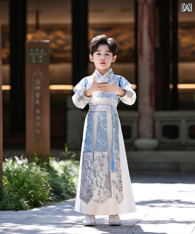 漢服 子供服 男の子 セットアップ 唐装 チャイナ風 演出服 伝統衣装 和服 甚平 お祭り 発表会 端午の節句 お祝い 七五三 撮影用 10代 春 夏 秋 ジュニア キッズ 110cm 120cm 150cm 160cm 100文字