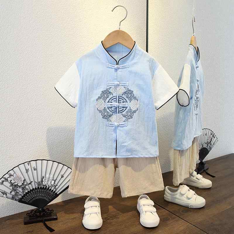 ・柄: 格子、プリント・スタイル: カジュアル・主な素材: 綿100%・生地加工: 柔軟処理・性別: ユニセックス・カラー展開: 窗花套装藍色、窗花套装豆绿色、方格福套装红色、方格福套装豆绿色、方格龙套装红色、方格龙套装豆绿色、飞龙在天套装红色、飞龙在天套装豆绿色、鹤仰长空套装红色、鹤仰长空套装藍色、金锁套装红色、五福套装豆绿色、五福套装红色、小老虎套装豆绿色、小老虎套装红色、小圆圈套装豆绿色、小圆圈套装红色、招财进宝套装粉色、招财进宝套装豆绿色、雄狮套装红色・サイズ展開: 90、100、110、120、130、140・対象年齢: 3〜8歳（100〜140cm）・スタイルタイプ: 唐装・カテゴリ: 子供用旗袍・唐装・民族衣装