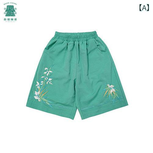 ・柄: 花柄・スタイル: 中国風、セット、可愛い、プリント、配色、親子、おしゃれ・素材: 聚酯繊維（ポリエステル）95%・仕様: 柔らか加工・適用対象: 男児・タイプ: キッズ民族衣装、唐装、旗袍・生地の厚さ: 普通・カラー展開: 玉蘭草（男児用・パンツ単品）・サイズ展開: 100cm、110cm、120cm、130cm、140cm、150cm・対象年齢: 3～8歳、身長100～140cm