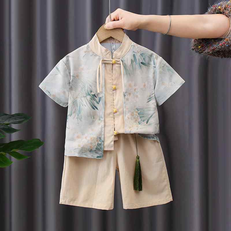 男の子 女の子 甚平 浴衣 子供服 セットアップ 上下セット チャイナ服 唐装 半袖 ...