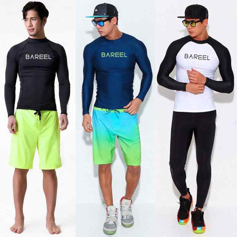 ラッシュガード メンズ 水着 上下セット 長袖 ロングパンツ レギンス 撥水 速乾 紫外線対策 UVカット 接触冷感 ウエットスーツ インナー フィットネス スポーツ ジム サーフィン シュノーケリング プール 海 川 ビーチ アウトドア 旅行 オールシ