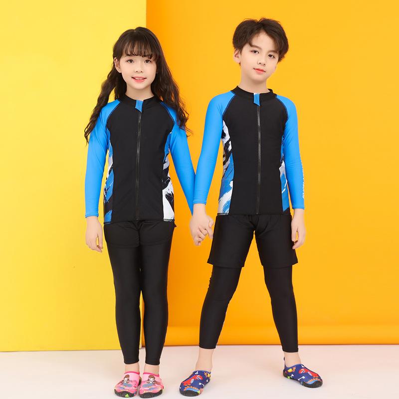 子供用潜水服 男の子 女の子 ラッシュガード スイムウェア 長袖 紫外線対策 UVカット 伸縮性 通気性 速乾性 動きやすい 3点セット レギンス パンツ 30代 40代 ママとお揃い 親子ペア 海 ビーチ 川遊び プール オールシーズン