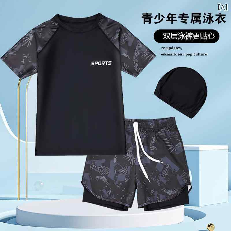 ・カテゴリ: 男子水着・柄: パターン柄・対象年齢: 子ども・表地素材: ポリエステル、ポリ塩化ビニル繊維 12%・裏地素材: ポリウレタン、ポリエステル・着用シーン: 水泳、ウォータースポーツ・カラー展開: ブラック・オレンジ、ネイビー、ブラック・リーフ、ブラック・グリーン、ブラック、ブラック・ホワイト、ブラック・ブルー、ミストブルー・サイズ展開: 150（推奨体重30-45kg）、160（推奨体重45-65kg）、170（推奨体重62.5-80kg）、180（推奨体重77.5-95kg）・スタイル: 男子水着、サメ肌調水着