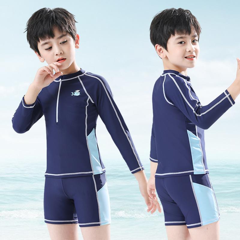 水着 キッズ 男の子 男童 長袖 セパレート ラッシュガード UVカット 紫外線対策 速乾 伸縮性 スイムウェア 海 プール…