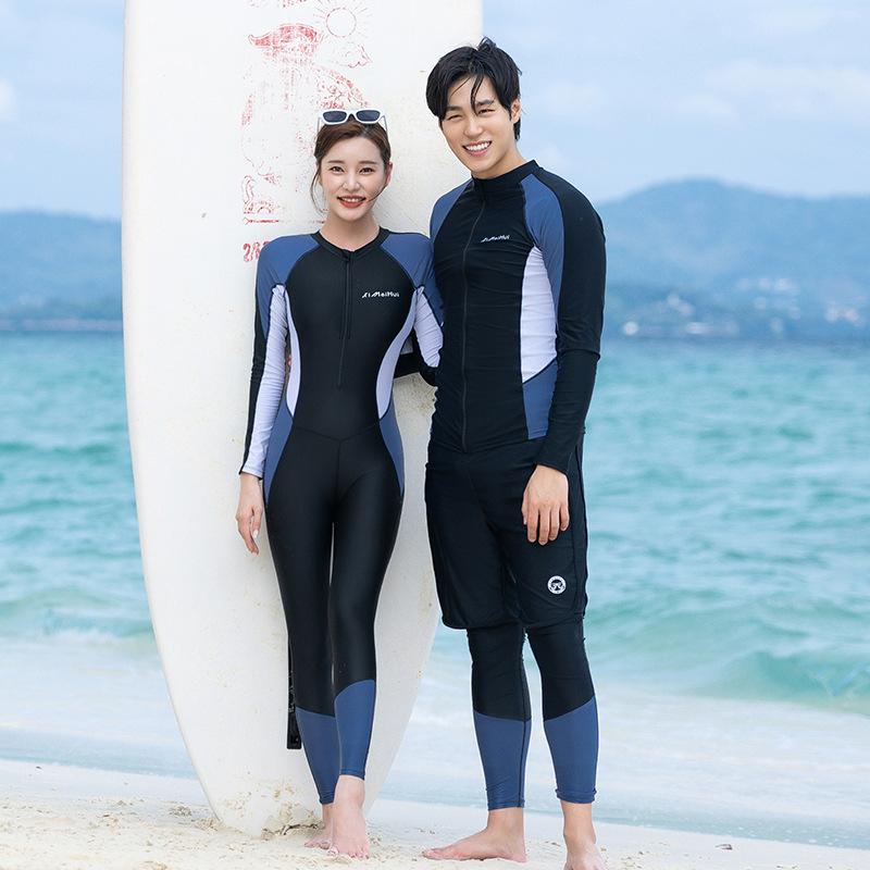 ラッシュガード 浮潜水着 レディース メンズ ペア 長袖 セパレート 水着 体型カバー 紫外線対策 UVカット 胸パッド付き お出かけ 旅行 海 ビーチ プール 30代 40代 カップル スイムウェア 春 夏 2点セット